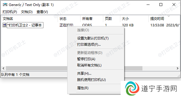 检查打印机队列